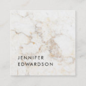 Eenvoudige elegante marmerprofessional vierkante visitekaartje (Voorkant)