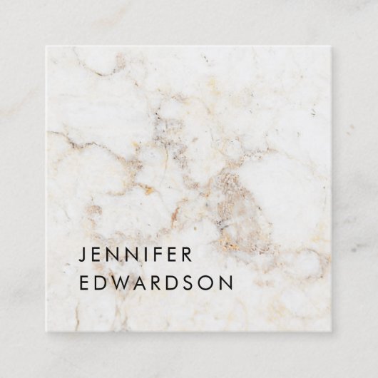 Eenvoudige elegante marmerprofessional vierkante visitekaartje (Voorkant)