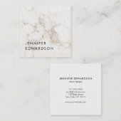 Eenvoudige elegante marmerprofessional vierkante visitekaartje (Voorkant / Achterkant)