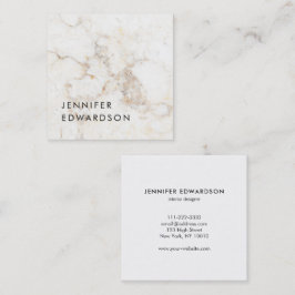 Eenvoudige elegante marmerprofessional vierkante visitekaartje