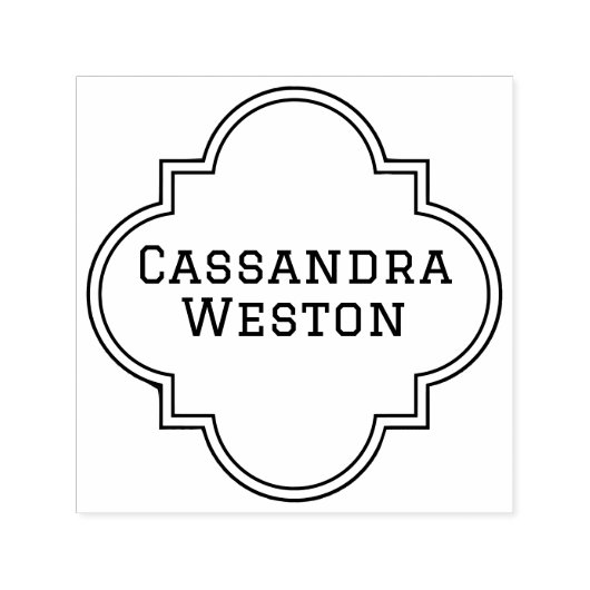 Eenvoudige Elegante Marokkaanse Quatrefoil Lijst A Zelfinktende Stempel (Design)