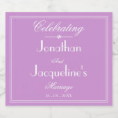 Eenvoudige Elegante Mauve Bruiloft Witte Script Na Sparkling Wijnetiket (Enkel label)