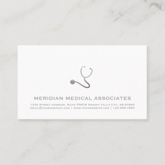 Eenvoudige Elegante Medische Visitekaartjes (Voorkant)