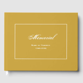 Eenvoudige, elegante Memorial Service Gold Gastenboek