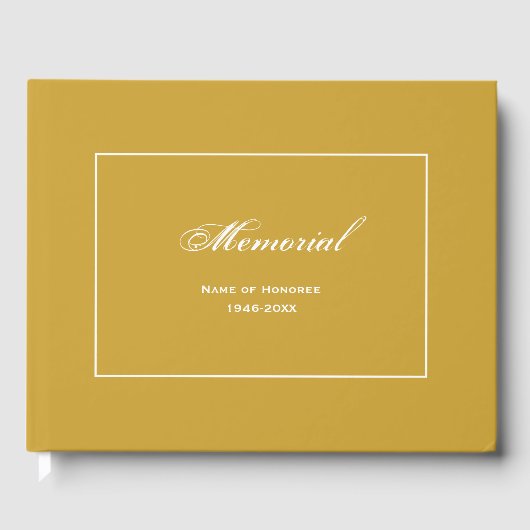 Eenvoudige, elegante Memorial Service Gold Gastenboek (Voorkant)