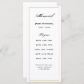Eenvoudige, elegante Memorial Service Programme Ka Programmakaart (Voorkant / Achterkant)
