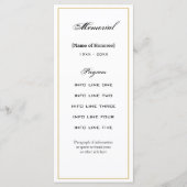 Eenvoudige, elegante Memorial Service Programme Ka Programmakaart (Voorkant)