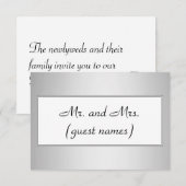 Eenvoudige elegante metalen escortekaarten kaart (Voorkant / Achterkant)