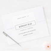 EENVOUDIGE ELEGANTE MINIMAAL MODERN ZWARTE WITTE G VIERKANTE STICKER (Envelop)