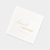 Eenvoudige Elegante Minimaal Typografie Script Wed Folie Servetten (Links)