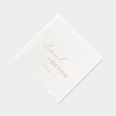 Eenvoudige Elegante Minimaal Typografie Script Wed Folie Servetten (Rechts)