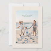 Eenvoudige Elegante Minimal Green Cream Kerstfoto Feestdagenkaart (Voorkant)
