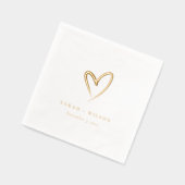 Eenvoudige Elegante Minimal Heart Custom Wedding Folie Servetten (Links)