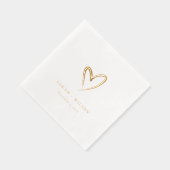 Eenvoudige Elegante Minimal Heart Custom Wedding Folie Servetten (Rechts)