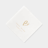 Eenvoudige Elegante Minimal Heart Custom Wedding Folie Servetten (Rechts)