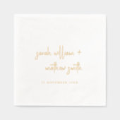 Eenvoudige Elegante Minimal Topography Script Wedd Folie Servetten (Voorkant)