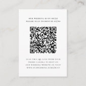 Eenvoudige Elegante Minimale Foto QR Code Bruiloft Informatiekaartje (Voorkant)