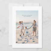 Eenvoudige elegante minimale kerstfoto feestdagenkaart (Voorkant)