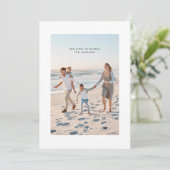 Eenvoudige elegante minimale kerstfoto feestdagenkaart (Staand voorkant)