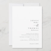Eenvoudige elegante minimale klassieke bruiloft kaart (Voorkant)