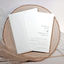 Eenvoudige elegante minimale klassieke bruiloft kaart