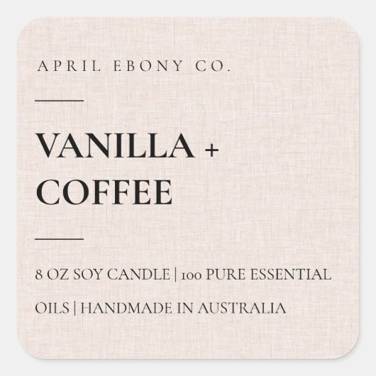 EENVOUDIGE ELEGANTE MINIMALE MODERNE BLUSH ROZE LI VIERKANTE STICKER (Voorkant)