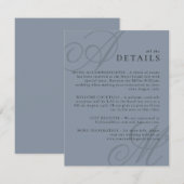 Eenvoudige Elegante Minimale Monogram Bruiloft Det Informatiekaartje (Voorkant / Achterkant)