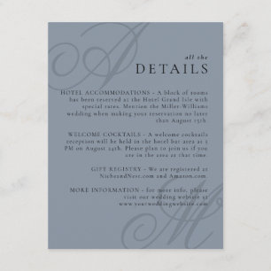 Eenvoudige Elegante Minimale Monogram Bruiloft Det Informatiekaartje