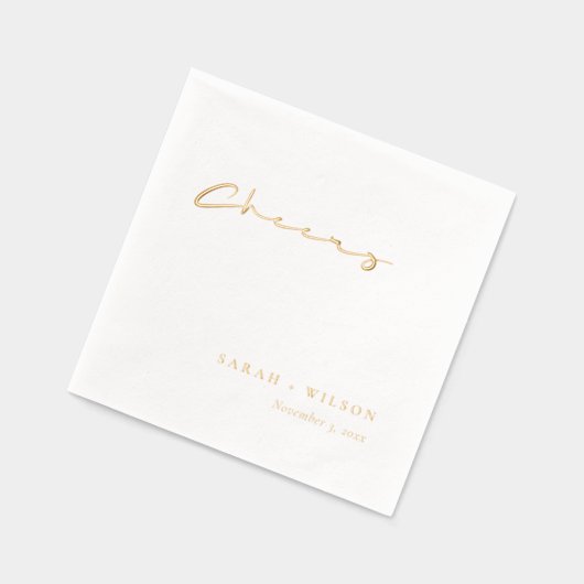 Eenvoudige elegante minimale topografie juicht bru folie servetten (Links)