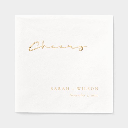 Eenvoudige elegante minimale topografie juicht bru folie servetten (Voorkant)