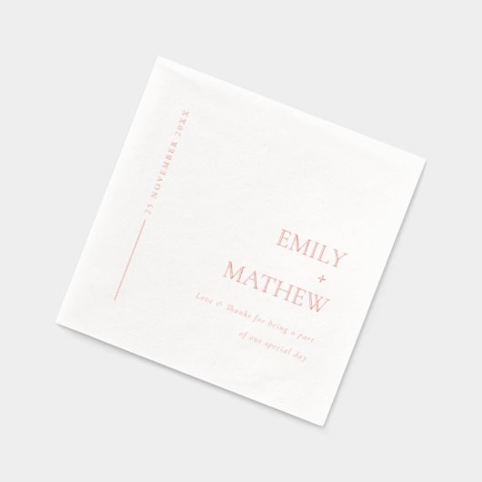Eenvoudige Elegante Minimale Typografie Custom Wed Folie Servetten (Links)