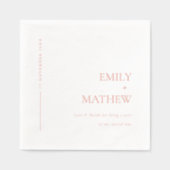 Eenvoudige Elegante Minimale Typografie Custom Wed Folie Servetten (Voorkant)