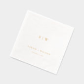 Eenvoudige Elegante Minimale Typografie Monogram H Folie Servetten (Links)