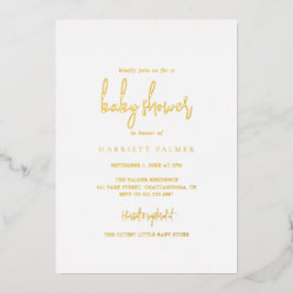 Eenvoudige Elegante Minimalistische Baby Shower Go Folie Uitnodiging