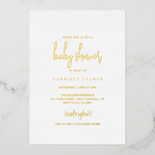 Eenvoudige Elegante Minimalistische Baby Shower Go Folie Uitnodiging