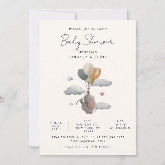 Eenvoudige & Elegante Minimalistische Baby Strooie Kaart (Voorkant)