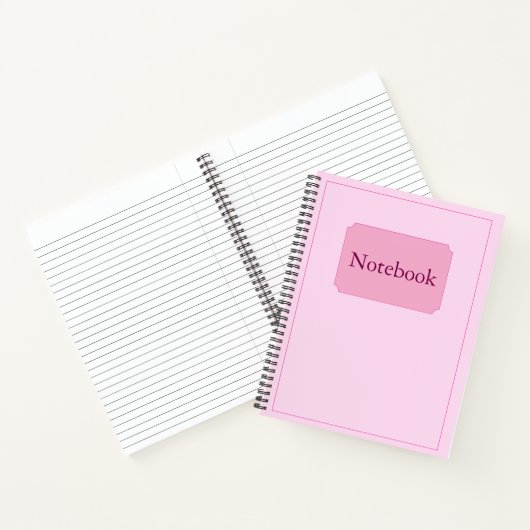 Eenvoudige Elegante Minimalistische Blush Roze Chi Notitieboek (Binnen)