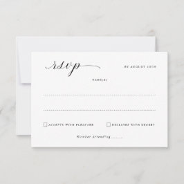 Eenvoudige Elegante Minimalistische Bruiloft Mail RSVP Kaartje