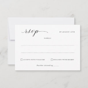 Eenvoudige Elegante Minimalistische Bruiloft Mail  RSVP Kaartje