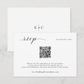 Eenvoudige Elegante Minimalistische Bruiloft Mail  RSVP Kaartje (Voorkant / Achterkant)
