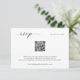 Eenvoudige Elegante Minimalistische Bruiloft Mail  RSVP Kaartje