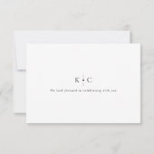 Eenvoudige Elegante Minimalistische Bruiloft Mail RSVP Kaartje (Achterkant)