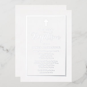 Eenvoudige Elegante Minimalistische Doop Folie Uitnodiging