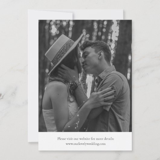 Eenvoudige Elegante Minimalistische Foto Moderne B Save The Date (Achterkant)