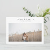 Eenvoudige Elegante Minimalistische Fototrouwdag Save The Date (Staand voorkant)