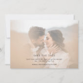 Eenvoudige Elegante Minimalistische Fototrouwdag Save The Date (Achterkant)