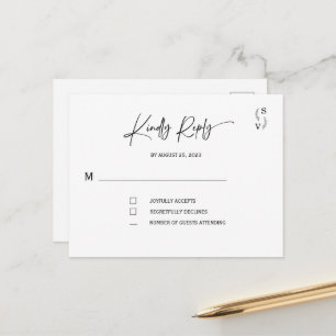 Eenvoudige Elegante Minimalistische gepersonalisee Briefkaart