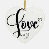 Eenvoudige Elegante Minimalistische Gepersonalisee Keramisch Ornament (Voorkant)