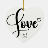 Eenvoudige Elegante Minimalistische Gepersonalisee Keramisch Ornament (Achterkant)