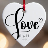 Eenvoudige Elegante Minimalistische Gepersonalisee Keramisch Ornament